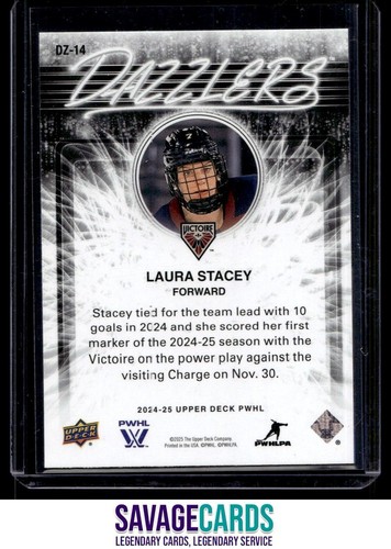 2024-25 Upper Deck Blue Dazzlers Laura Stacey #DZ-14 Victoire Montreal - Picture 2 of 3