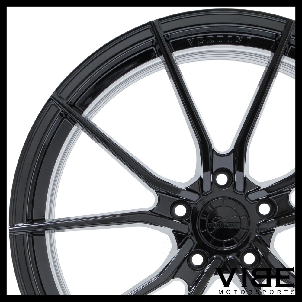 20" VERTINI RF1.2 GLOSS BLACK CONCAVE WHEELS RIMS FITS MASERATI QUATTROPORTE