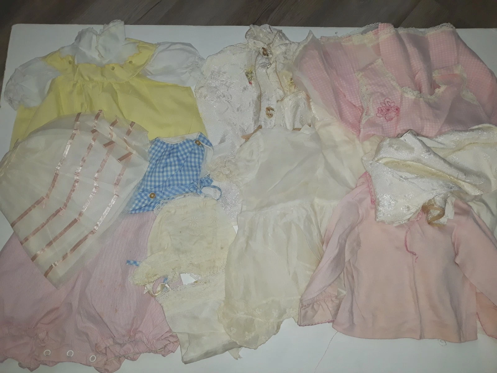Vintage 1960's Lot of Baby Girl Clothes Newborn - 12 Months - 12 Pieces Dolls
