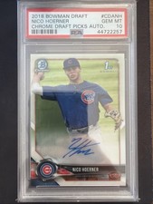 2018 Bowman Draft Nico Hoerner Chrome Draft Picks Rookie 1st Auto #CDA-NH PSA 10