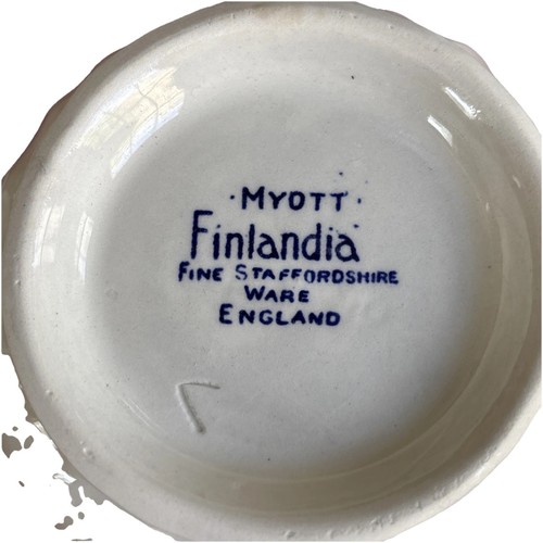 Crema y azucarero Myott Finlandia Staffordshire Inglaterra con tapa vintage 1980 - Imagen 9 de 11