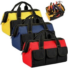 3 Pack Tool Bag, Wide Mouth Tool Tote Bag with Waterproof Base, Heavy Duty To...