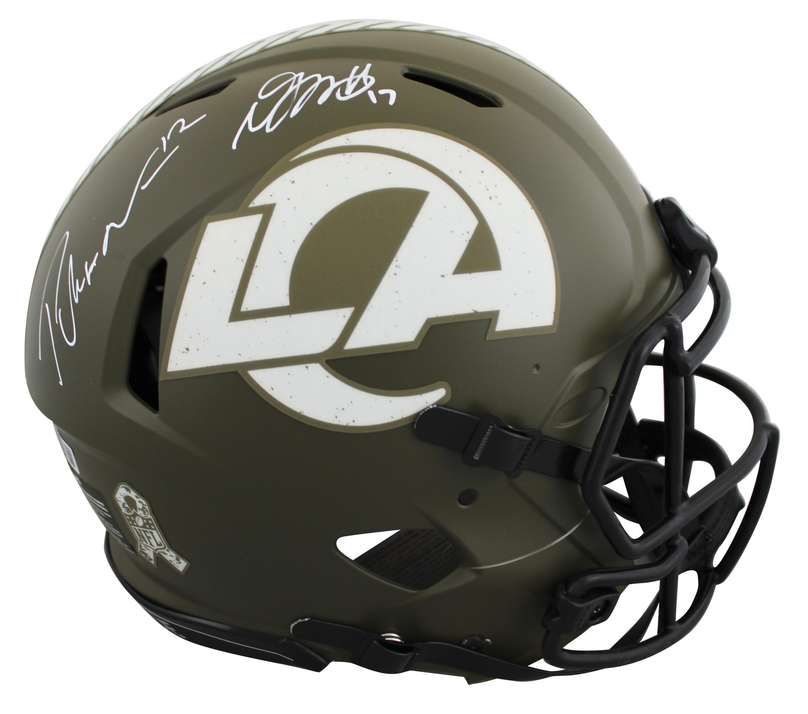 Davante Adams & Puka Nacua Autographed Signed Los Angeles Rams Rams STS F/S Speed Proline Helmet BAS Wit 