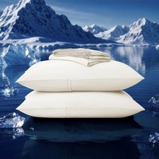 King Size Sheets Set, Cooling Fitted Sheet with 2 Pillowcase-3 PCS with No ...