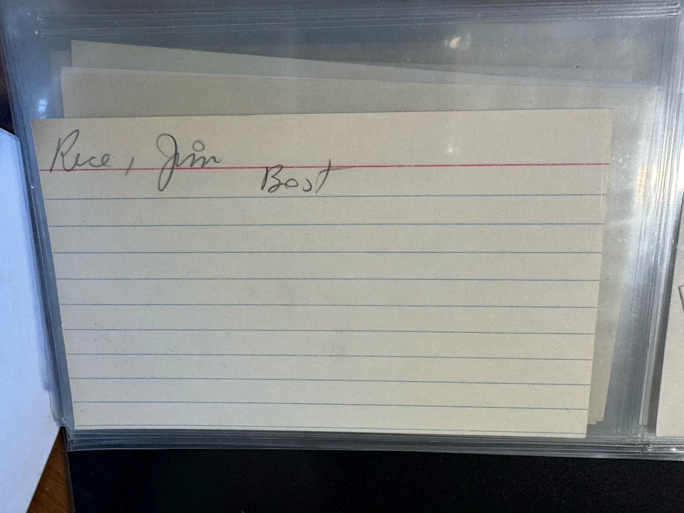 Jim Rice Signed 3x5 Index Card Boston Red Sox Baseball HOF - Image 2 of 2