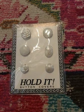 NEW NOS VTG Hold it! Button Covers assorted feminine designs manmade pearls