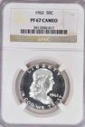 1962 Franklin Half Dollar Proof NGC PF 67 CAMEO PR 67 CAM Old Holder Coin 50C