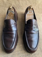 miu miu Men’s Dark Brown Leather Penny Loafers Size UK 11 || US 12
