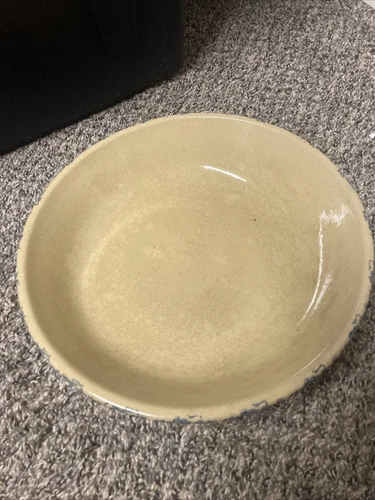 RRP, Roseville, Ohio Pottery Vintage Spongeware 12" Pasta Bowl USA RRP Co