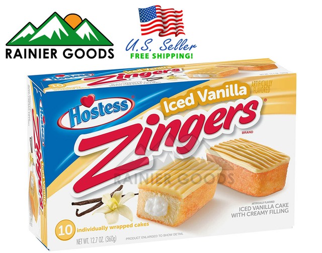 Hostess Zingers Vanilla Iced Snack Cakes 10 Pack 20 Pack or 40 Pack eBay