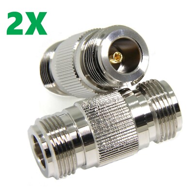 2 Pcs N-Type Female Jack to N Female Jack RF Adapter Barrel Connector 2X