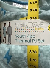 Saint Eve Boy's 4 Piece Thermal Pajamas Size S 7/8