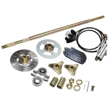 ATV Go Kart Rear Live Axle Kit Sprocket Brake Wheel Hub Assembly Chain Go Cart