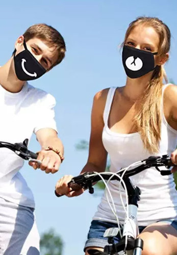 ๐ฅ Cartoon Face Mask ๐ Cover Funny Unisex Teeth Mouth Black 100% Cotton Printed - Picture 17 of 73