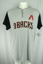 Arizona Diamondbacks MLB Majestic Men's Big and Tall Pinstripe Henley Shirt