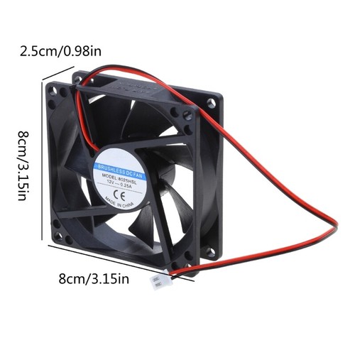 Replacement CPU Cooling Fan for DC 12V 2Pin Sleeve Bearing 80mm Cooling - Picture 8 of 8