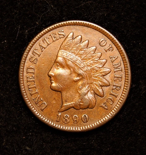 1890  Indian Head Cent  AU+