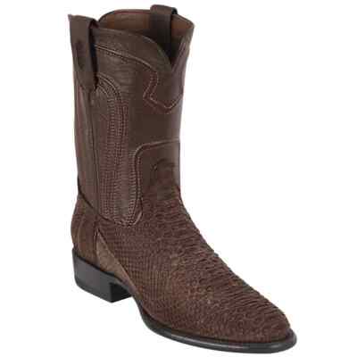 Los Altos Genuine BROWN Python Snake Roper Round Toe WESTERN Boot D 69N5707