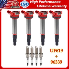 4X High Performance Ignition Coil and Spark Plug For Toyota Corolla Prius UF596