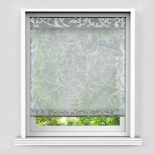 Voile Raffrollo Ausbrenner Raffgardine mit Haken Modern Küchegaridne ohne Bohren