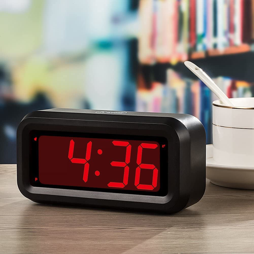 Alarm Clock, Digital Clock Cordless, 1.2'' Digits Display for Bedroom/Travel