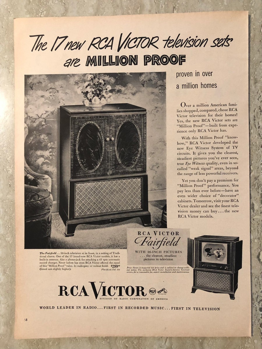 1950 RCA Victor Television Sets Fairfield 16
