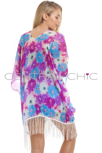 Central Chic Womens Pretty Kaftans Kimonos Beach Cover Up Evening Top Blouse - Picture 53 of 64