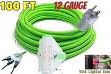 12 Awg Heavy Duty Lighted 3 Outlet 12 gauge Extension Cord 100 ft 12 3 Outdoor