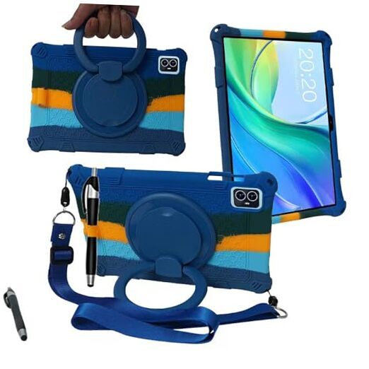 10.1 inch Teclast M50Pro M50HD M50 Soft Anti-Slip Tablet Case Colorful Blue-image