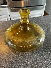 Vintage 50's Blenko Ship's Decanter Wayne Husted ??  Amber Mid Century MCM
