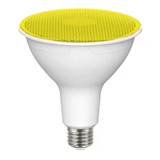 Satco S29484 YELLOW LED PAR38 Bulb 11.5W 100W 120V Medium E26 Dimmable Wet Rated