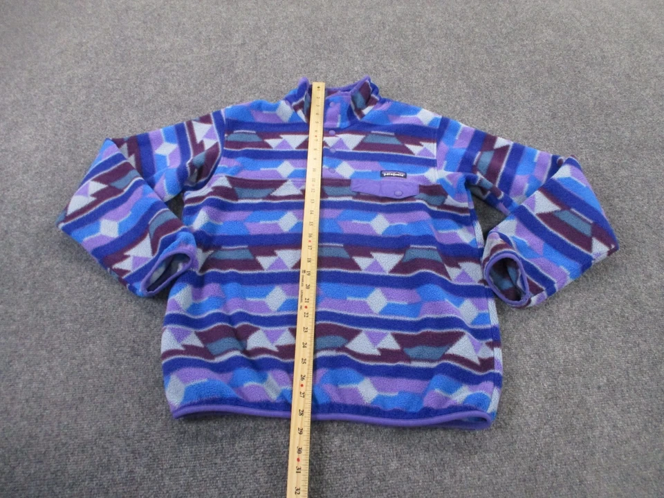 Patagonia Jacket Women M Aztec Snap T Sweater Synchilla Fleece Logo Southwestern - Image 3 of 4