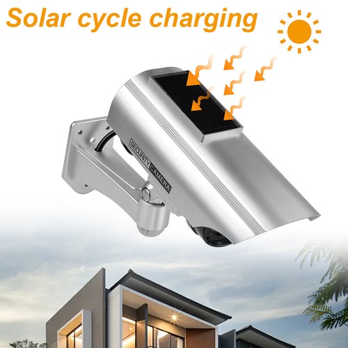 2X Outdoor Street Waterproof Solar Security Fake Camera Flashing LED Light IP65 - Picture 10 of 13