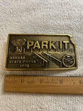Vintage 1986 Kansas State Parks Belt Buckle