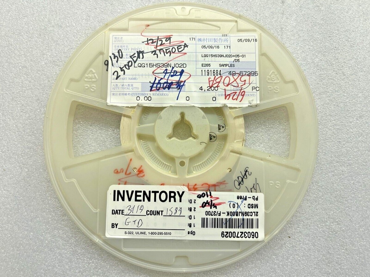 1,588 PIECE REEL) LQG15HS39NJ02D, MURATA FIXED IND 39NH