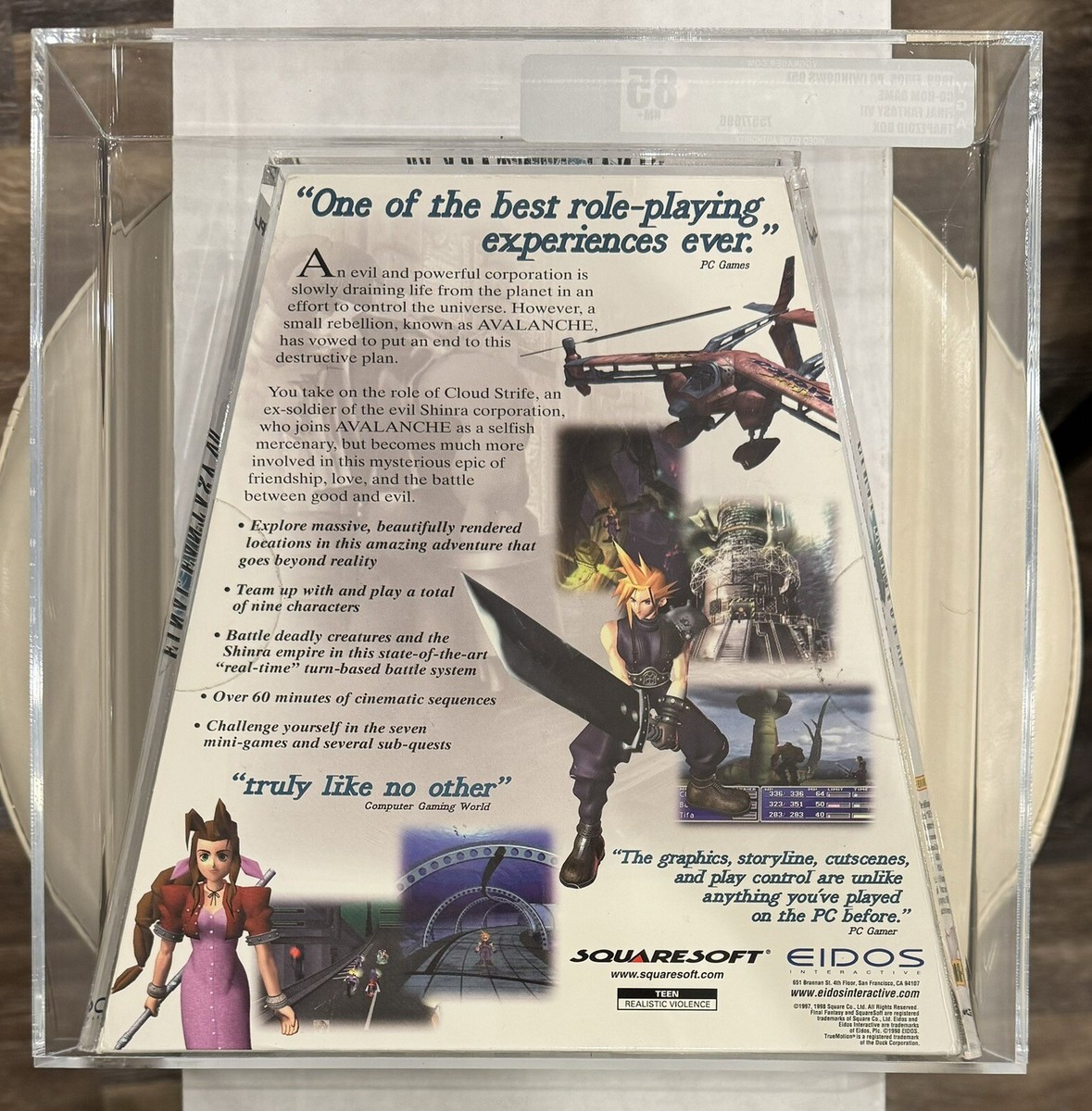 ファイナルファンタジーVII Final Fantasy VII 7 PC VGA GRADED 85 NM+ 🔥 1998 VERY RARE