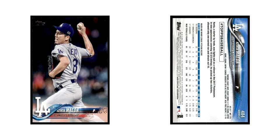 Kenta Maeda 2018 Topps #484 Los Angeles Dodgers Baseball Card NM - Image 3 of 3