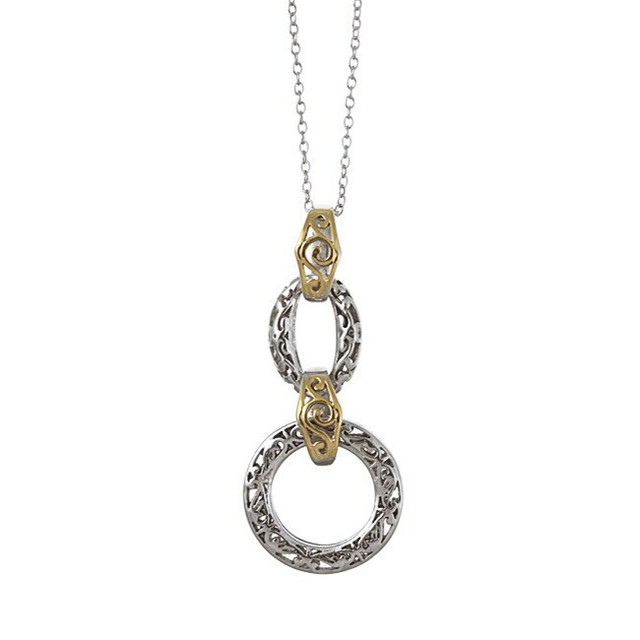 La Preciosa Two-tone Sterling Silver Filigree Necklace for ...