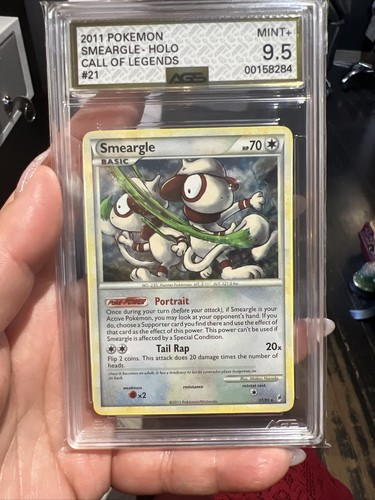 Vintage 2011 Pokemon Call of Legends Smeargle #21 Holo Graded AGS 9.5 Mint+