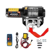CXRCY 12V 4000 lbs Electric Winch Kits with 3/16"(4.7mm) Diameter x 32.8'(10m...