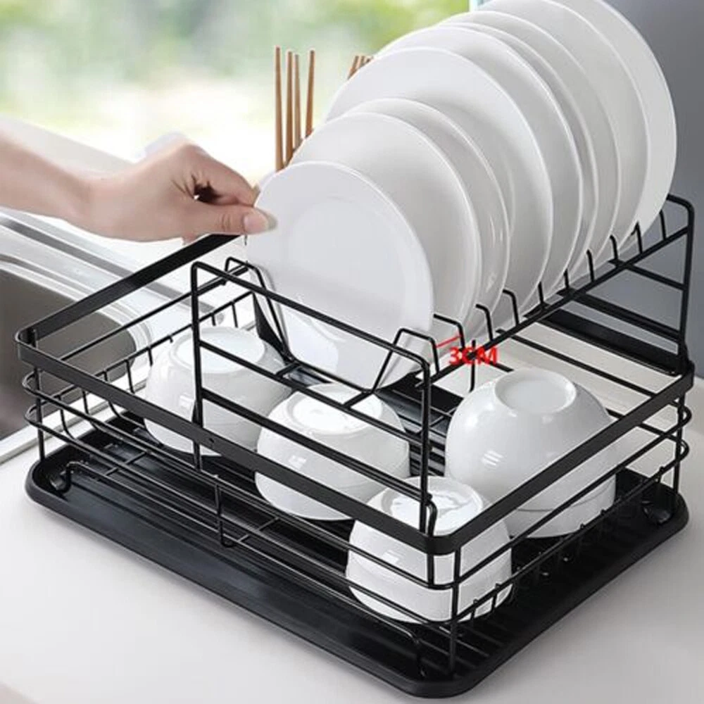 Escurridor de Platos Metálico de 2 Niveles: ¡Organiza tu Cocina con Estilo!