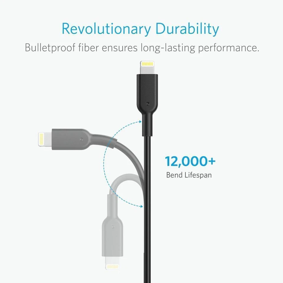 Anker PowerLine II MFi Certified Lightning Cable (6ft), Probably The World's Dur - Image 3 of 4