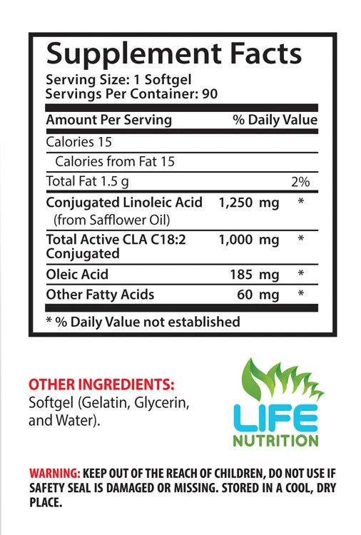 Cártamo Tonalin - ACEITE CLA 2495mg pastillas estimulantes naturales 3 Botellas 270 Cápsulas Foto 2 de 4