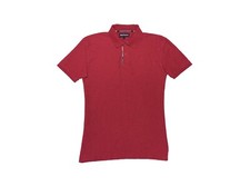 Authentic Men's Barbour Red Short Sleeve Polo Shirt Check Trim Size M / L