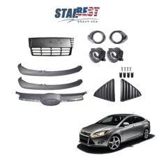 For FORD FOCUS 2012-2014 Complete Front Bumper Grille Cover Fog Lights Assembly