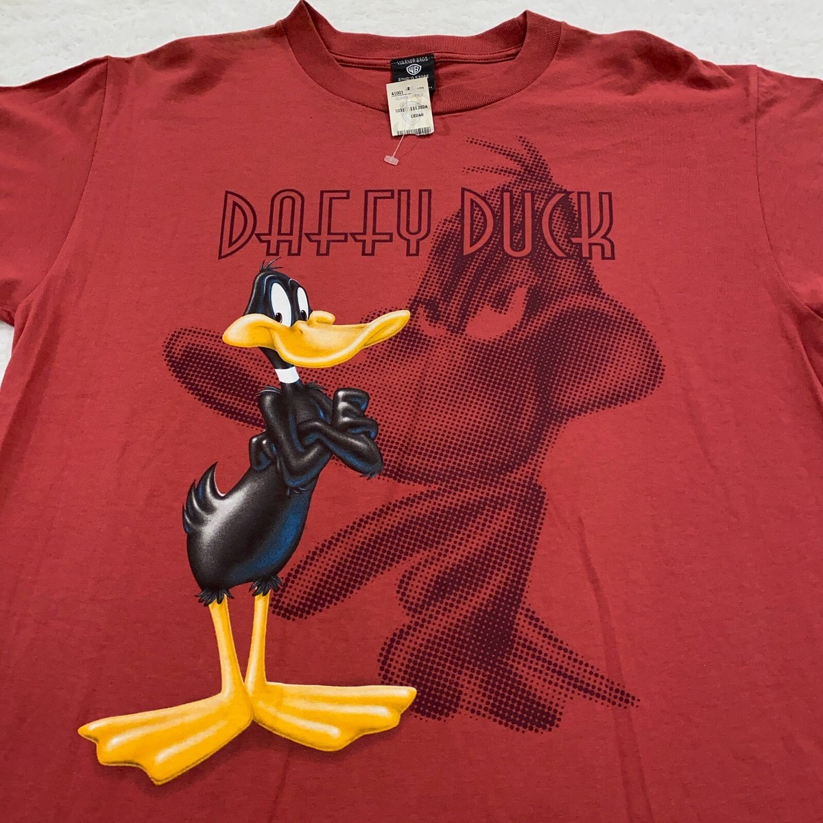 激レア90sヴィンテージカナダ製 ルーニーチューンズ tシャツ ダフィーダックL 古着 90s USA製 LOONEY TUNES ダフィー ダック BIG プリント T