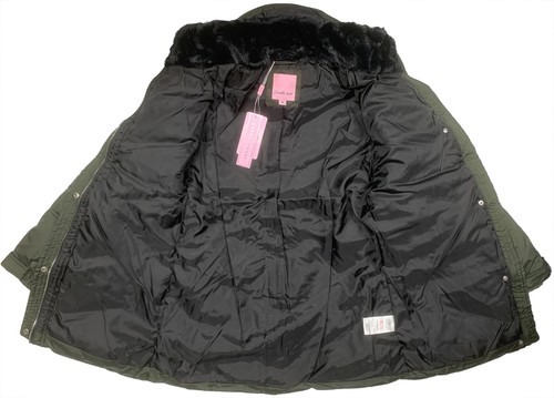 Damen Parka Grün Kunstfell Long Jacke Mädchen Mantel Golden Glow - Bild 5 von 8