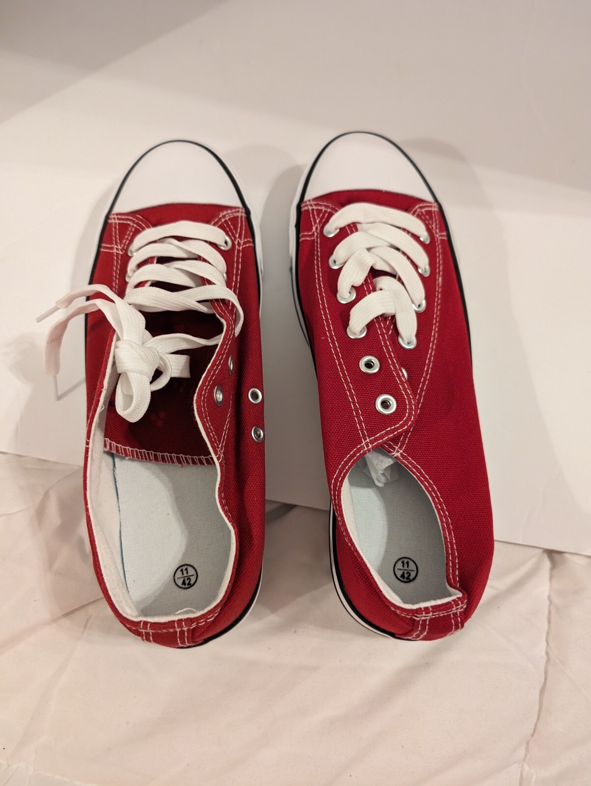 SAOLA Scarpe da tennis rosse con lacci in tela taglia 42 (US 11)