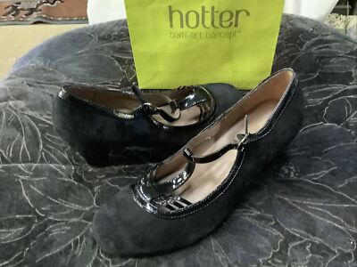 mary jane black suede mid heel court shoes