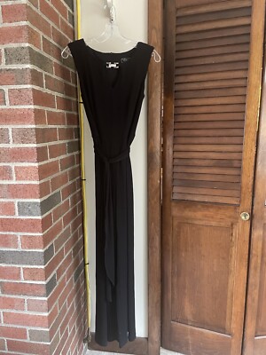 Dressbarn black sleeveless jumpsuit size 4, wide leg, back zip and